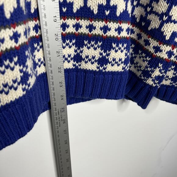 Vintage Eddie Bauer Sweater Mens Large Blue White Knit Pullover Crewneck 90s‎ - Picture 10 of 10